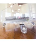 80x40 Acrylic clear rolling TV stand with holder objects.