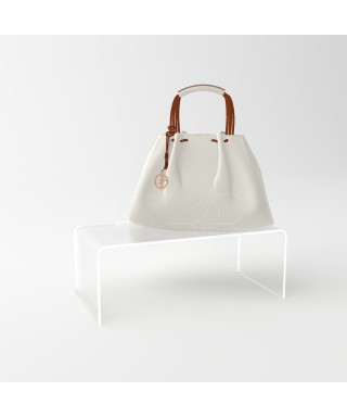 Acrylic 25 cm display stand products riser for showrooms and shops.