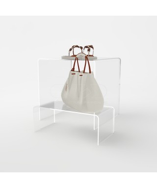 Acrylic 25 cm display stand products riser for showrooms and shops.