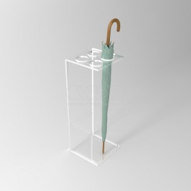 Paragüero de diseño minimal cm 25x25a70 en metacrilato transparente.