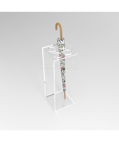 Portaombrelli design minimal cm 25x25h70 in plexiglass trasparente.