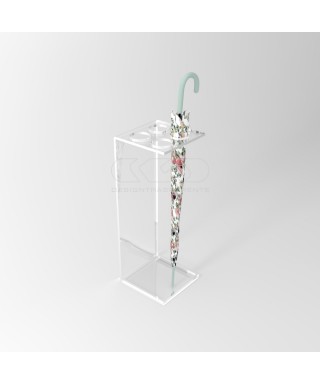Paragüero de diseño minimal cm 25x25a70 en metacrilato transparente.