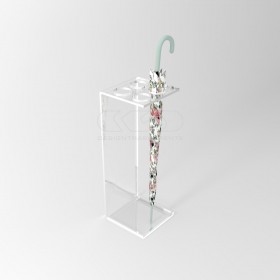 Paragüero de diseño minimal cm 25x25a70 en metacrilato transparente.