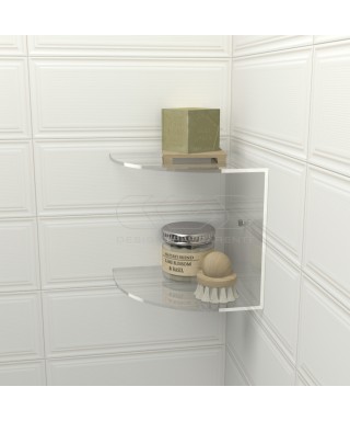 Acrylic corner shelf cm 20x20 double shelf model for shower