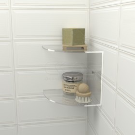 Acrylic corner shelf cm 20x20 double shelf model for shower