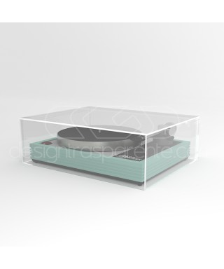 Turntable cover box W50 D40 H10 transparent or smoked acrylic.
