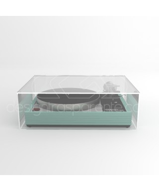 Coperchio per giradischi L50 P40 H10 in plexiglass trasparente o fumé