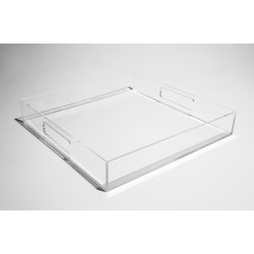Vassoio rettangolare plexiglass trasparente centrotavola portafrutta.