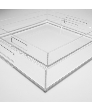 Vassoio rettangolare plexiglass trasparente centrotavola portafrutta.