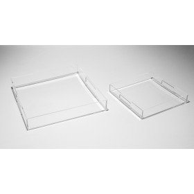 Transparent acrylic rectangular tray fruit holder or centrepiece.