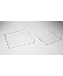 Transparent acrylic rectangular tray fruit holder or centrepiece.