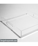 Transparent acrylic rectangular tray fruit holder or centrepiece.