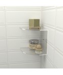 C-shelf cm15x15 for shower in clear acrylic double shelf corner model.
