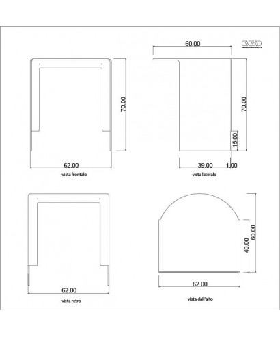 Tavolo consolle in plexiglass trasparente su misura 60x60h70