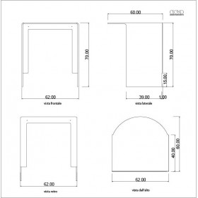 Tavolo consolle in plexiglass trasparente su misura 60x60h70