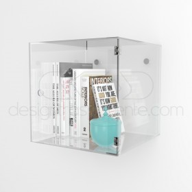 Showcase cube cm 35 transparent acrylic wall shelf display.