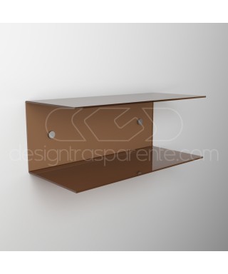 Mesita flotante 75x20 estante doble balda en metacrilato.
