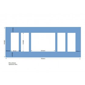 Pannello in plexiglass bianco opal 29,9x76 taglio laser su misura
