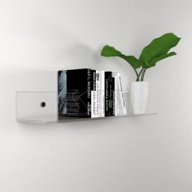 OFFERTA Mensola 50x20 plexiglass trasparente alto spessore per libri.