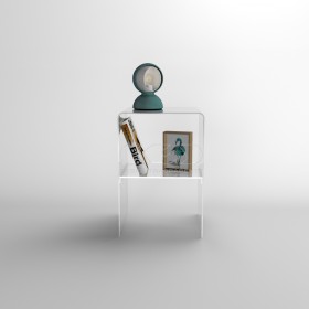 30x30H45 small bedside table with transparent acrylic shelf