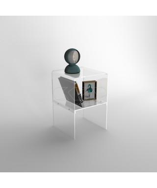 30x30H45 small bedside table with transparent acrylic shelf