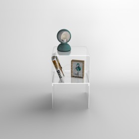 40x20H45 small bedside table with transparent acrylic shelf