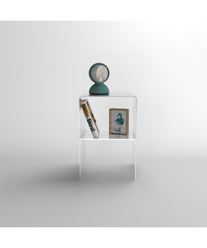 35x20H45 small bedside table with transparent acrylic shelf