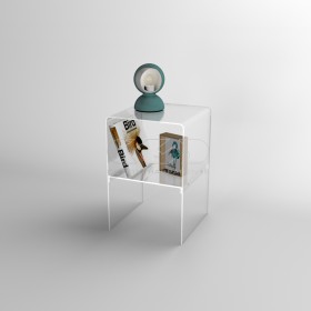 35x20H45 small bedside table with transparent acrylic shelf
