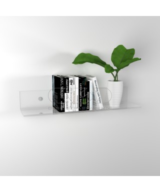 Shelf cm L 65 in high thickness transparent acrylic for books