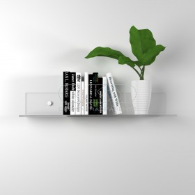 Shelf cm L 75 in high thickness transparent acrylic for books