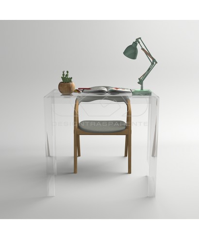 Consolle scrivania cm 60 scrittoio in plexiglass trasparente