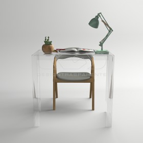 Console desk cm 80 transparent acrylic writing desk.