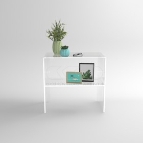 Mesa consola cm 50 en metacrilato transparente con estante.
