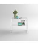 Mesa consola cm 60 en metacrilato transparente con estante.