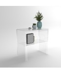 Mesa consola cm 80 en metacrilato transparente con estante.
