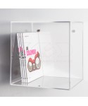 Mensola Cubo cm 15 in plexiglass trasparente espositore da parete.