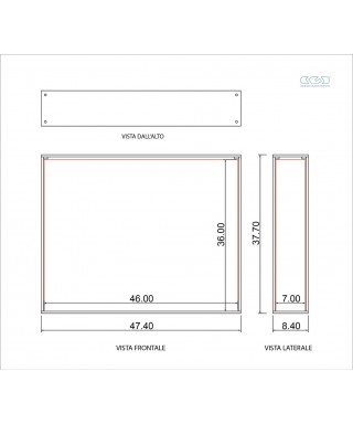 cornice da tavolo box per album fotografico 46x36x7 in plexiglass.