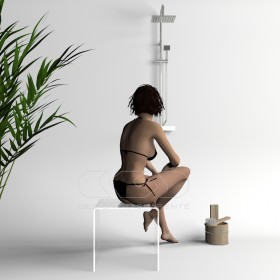 cm 30x30 Transparent acrylic shower stool chair for bathroom.