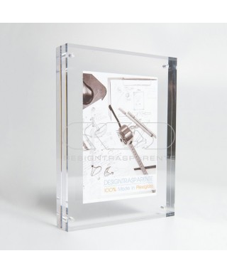 10 cm Photo frame - tabletop transparent acrylic with magnet