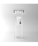 Atril de suelo de metacrilato transparente 50x40H110-120, desmontable.