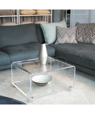 Transparent Acrylic Width cm 45 coffee table magazine holder.