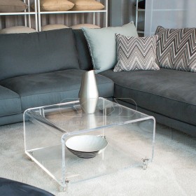 Transparent Acrylic Width cm 45 coffee table magazine holder.
