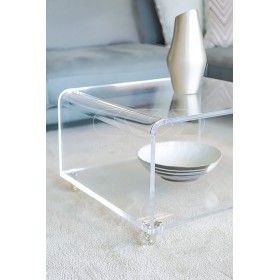 Tavolino portariviste cm 55 carrello in plexiglass trasparente.