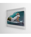 Tele e quadri base cm 25 box di protezione cornice teca in plexiglass.