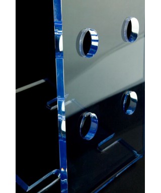 Botellero y portavasos de pared en metacrilato transparente