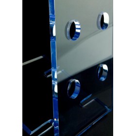 Acrylic wall-mount bottle rack and glass holder transparent lucite