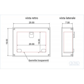 Cornice a giorno Box in plexiglass trasparente su misura 25x19x7.