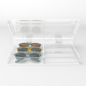 Caja de metacrilato transparente para gafas y joyas 33x20 cm.