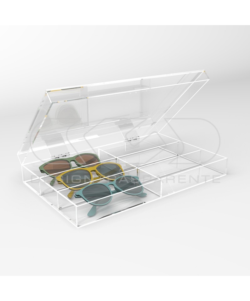 Portaoggetti/ Supporto/Organizer da Parete per Occhiali da Sole - 4 pezzi Porta Occhiali Espositore per occhiali in plastica Portaocchiali per Occhiali, Gioielli,Decorazione per La Casa, trasparente