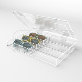 Box custodia astuccio occhiali e gioielli 33x20 in plexi trasparente.
